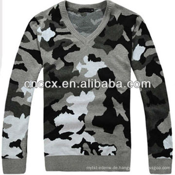 12STC0661 V-Ausschnitt Herren Militär Pullover